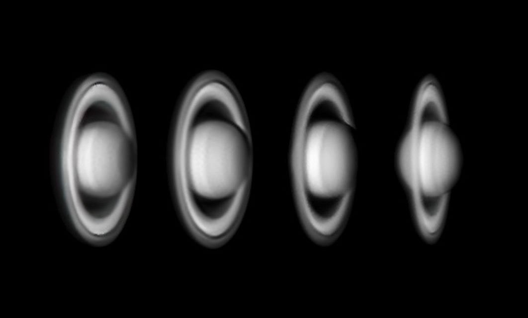The changing tilt of Saturn's rings